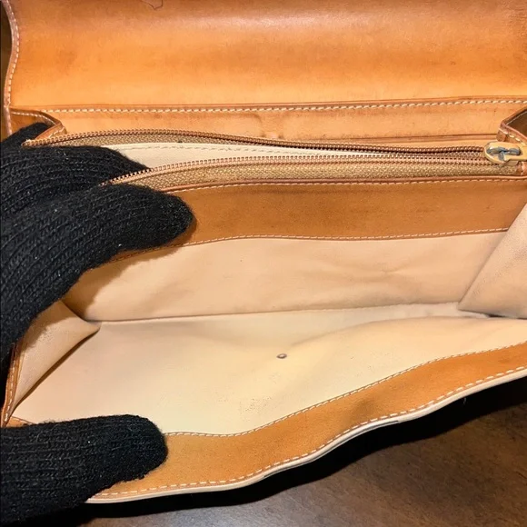 Celine Beige and Brown Patterned Wallet